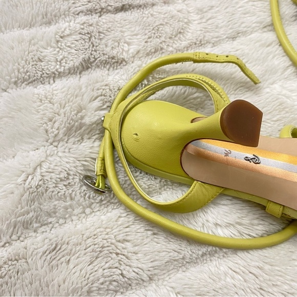 Sam Edelman Lime Green Leather Strappy Heels Size 7.5 - Picture 16 of 16